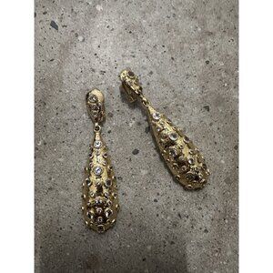 VALERE Shine Earrings in Clear Quartz Crystal & Gold